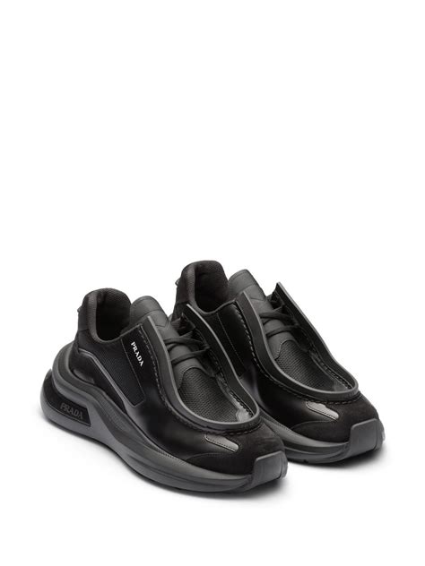 prada rubber chunky trainers|prada panelled chunky shoes.